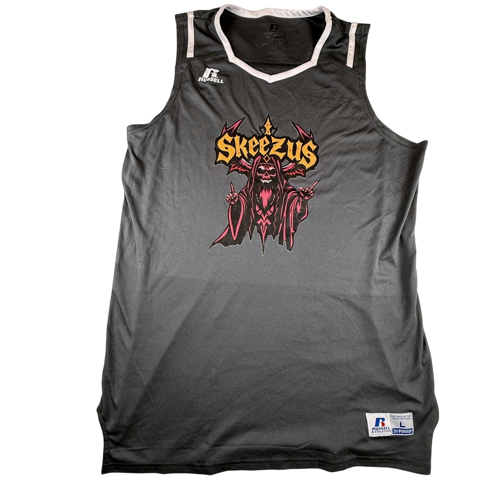 Russell Athletic Skeezus Graphic Tank Top Size Large Gray Dri-Power Sleeveless